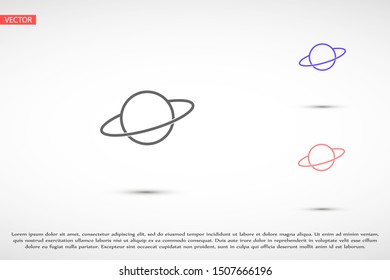 Planet icon online illustration. Go to web browser Planet icon online. Earth globe symbol for your web site logo app design. GlobePlanet icon online set. on white background Planet icon online