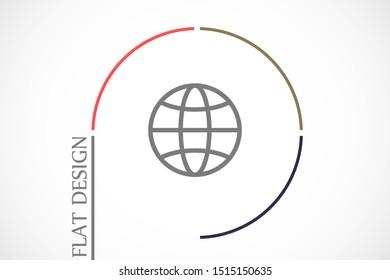 Planet icon online illustration. Go to web browser Planet icon online. Earth globe symbol for your web site logo app design. GlobePlanet icon online set. on white background Planet icon online