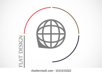 Planet icon online illustration. Go to web browser Planet icon online. Earth globe symbol for your web site logo app design. GlobePlanet icon online set. on white background Planet icon online