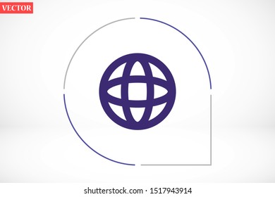 Planet icon online illustration. Go to web browser Planet icon online. Earth globe symbol for your web site logo app design. GlobePlanet icon online set. on white background Planet icon online