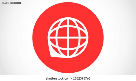 Planet icon online illustration. Go to web browser Planet icon online. Earth globe symbol for your web site logo app design. Globe or Planet icon online set on white background.