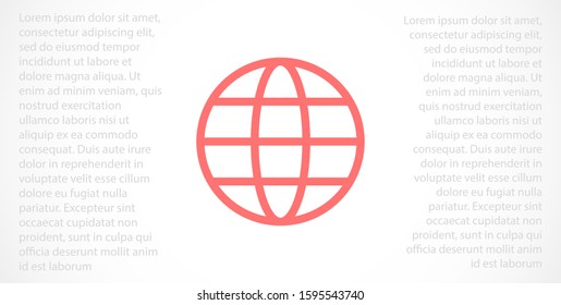 Planet icon online illustration. Go to web browser Planet icon online. Earth globe symbol for your web site logo app design. GlobePlanet icon online set. on white background Planet icon online
