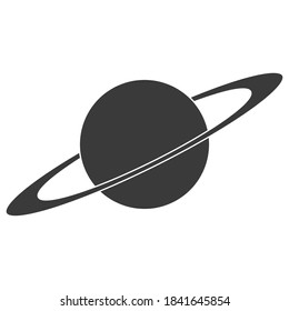 planet icon with an orbital ring, vector logo sign planet with an orbit around the equator