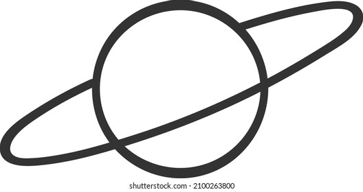 planet icon with an orbital ring, vector logo sign planet with orbit around the equator eps 10