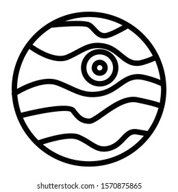 planet icon outline vector design