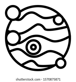 planet icon outline vector design