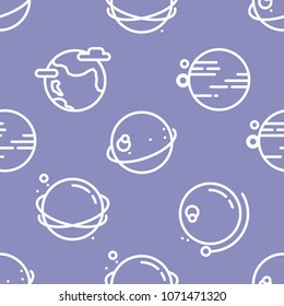 Planet icon pattern seamless vector background wallpaper