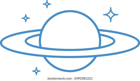 Planet icon, planet saturn icon, astronomical icon, science astronomy icon