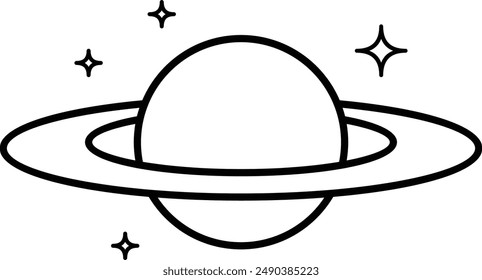 Planet icon, planet saturn icon, astronomical icon, science astronomy icon