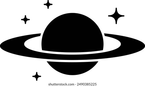 Planet icon, planet saturn icon, astronomical icon, science astronomy icon