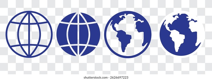 Planet icon set. Global map. Map symbol. international earth globe icon, World globe icon, Line vector