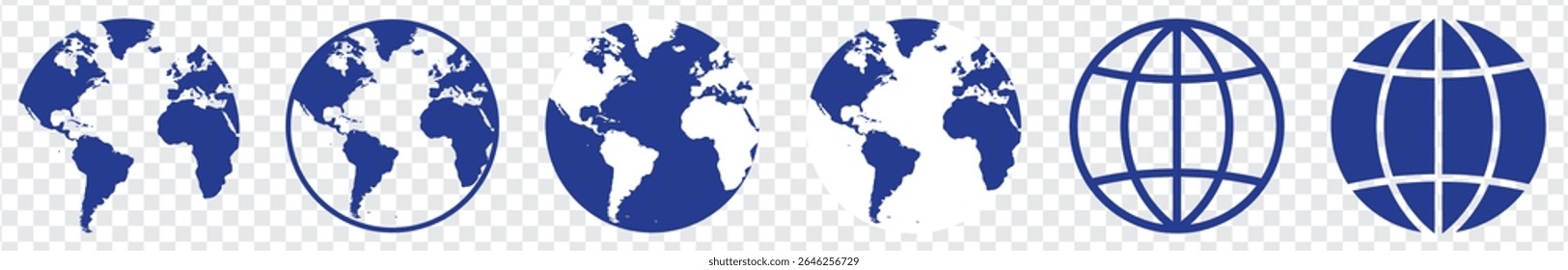 Planet icon set. Global map. Map symbol. international earth globe icon, World globe icon, Line vector. 