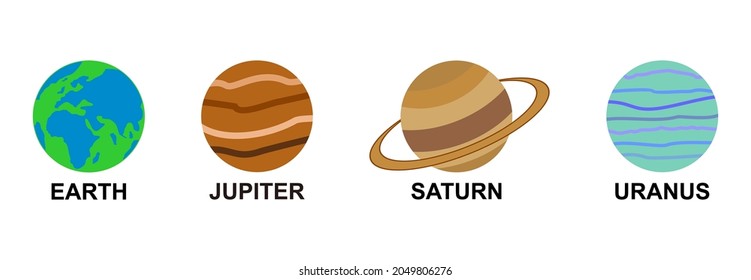 planet icon set, solar system icon set vector symbol flat design