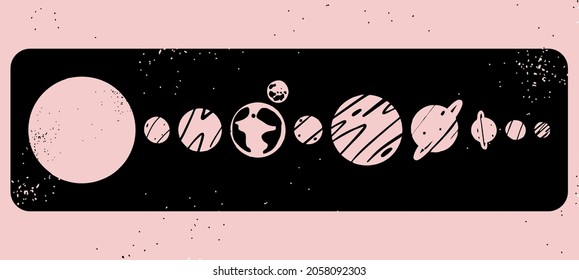 Conjunto de iconos Planet. Ilustración vectorial de moda. Eps 10.