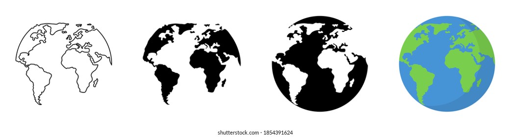 Planet icon set. World globe icon. World map set. Global map. Map symbol. World set international earth globe icon vector illustration. Line vector. Vector world. Global logistics. Logo icon. EPS 10