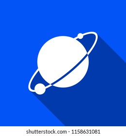 Planet icon with shadow , vector sign design.