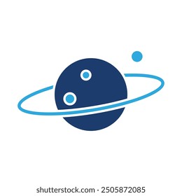 planet icon solid vector design in trendy style
