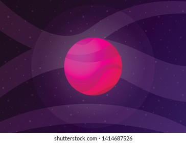 Planet Icon Space Galaxy Solar System Vector Illustration
