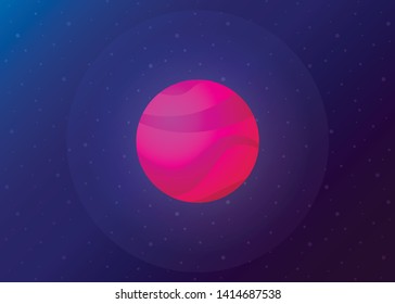 Planet Icon Space Galaxy Solar System Vector Illustration