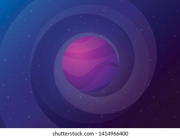 Planet Icon Space Galaxy Solar System Vector Illustration