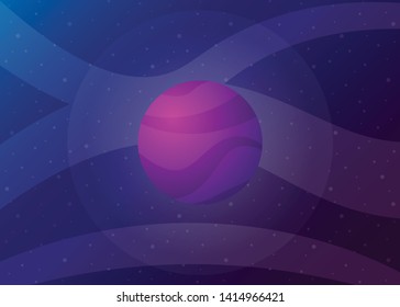 Planet Icon Space Galaxy Solar System Vector Illustration