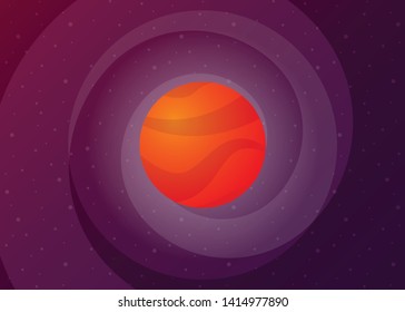 Ilustración de vectores de sistema solar de galaxia con icono planetario