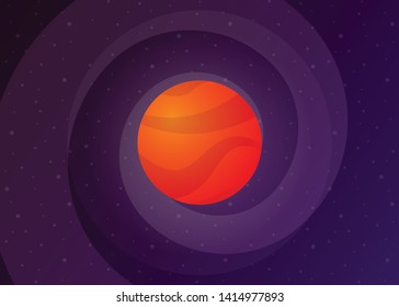 Planet Icon Space Galaxy Solar System Vector Illustration