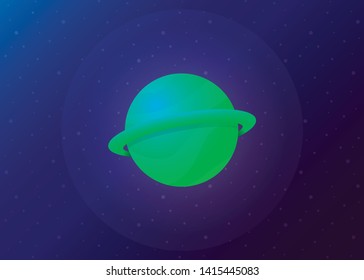 Planet Icon Space Galaxy Solar System Vector Illustration