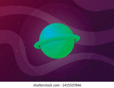 Planet Icon Space Galaxy Solar System Vector Illustration