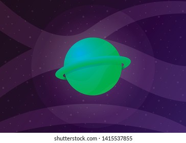 Planet Icon Space Galaxy Solar System Vector Illustration