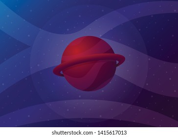 Planet Icon Space Galaxy Solar System Vector Illustration