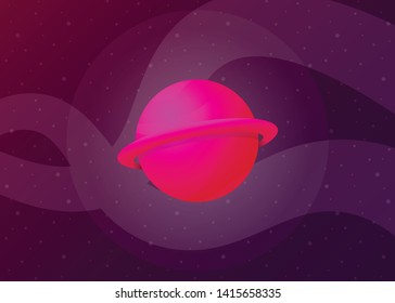 Planet Icon Space Galaxy Solar System Vector Illustration