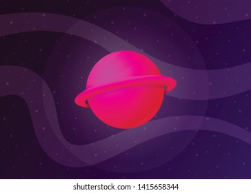 Planet Icon Space Galaxy Solar System Vector Illustration