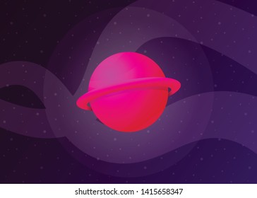 Planet Icon Space Galaxy Solar System Vector Illustration