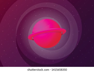 Planet Icon Space Galaxy Solar System Vector Illustration