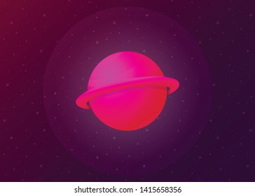 Planet Icon Space Galaxy Solar System Vector Illustration