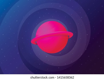 Planet Icon Space Galaxy Solar System Vector Illustration