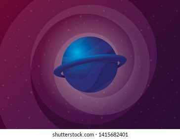 Planet Icon Space Galaxy Solar System Vector Illustration