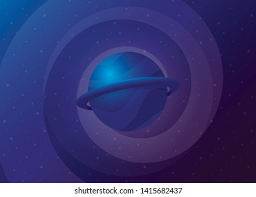 Planet Icon Space Galaxy Solar System Vector Illustration