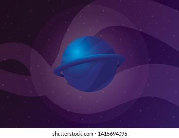 Planet Icon Space Galaxy Solar System Vector Illustration