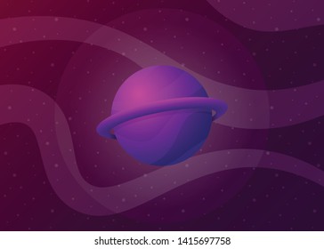 Planet Icon Space Galaxy Solar System Vector Illustration