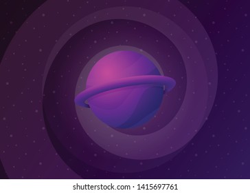 Planet Icon Space Galaxy Solar System Vector Illustration