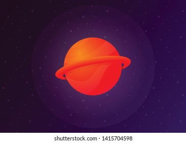 Planet Icon Space Galaxy Solar System Vector Illustration