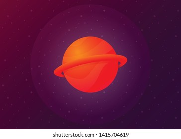 Planet Icon Space Galaxy Solar System Vector Illustration