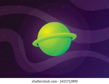 Planet Icon Space Galaxy Solar System Vector Illustration