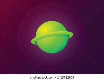 Ilustración de vectores de sistema solar de galaxia con icono planetario