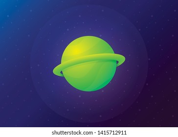 Planet Icon Space Galaxy Solar System Vector Illustration