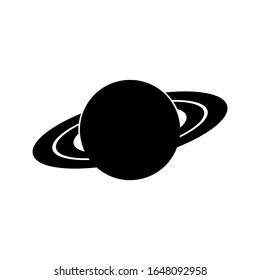 Planet icon. Space planet saturn. Flat vector illustration on white background.