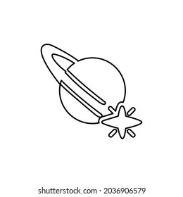 icono de planeta con estrella, ilustración vectorial