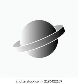 Planet Icon. Symbol Celestial Body Moving In An Elliptical Orbit - Vector.